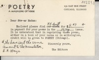 [Tarjeta] [1943?], Chicago, Illinois, [EE.UU.] [a] [Gabriela Mistral]