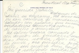 [Carta] 1946 mar. 12, Montreal [a] Gabriela Mistral