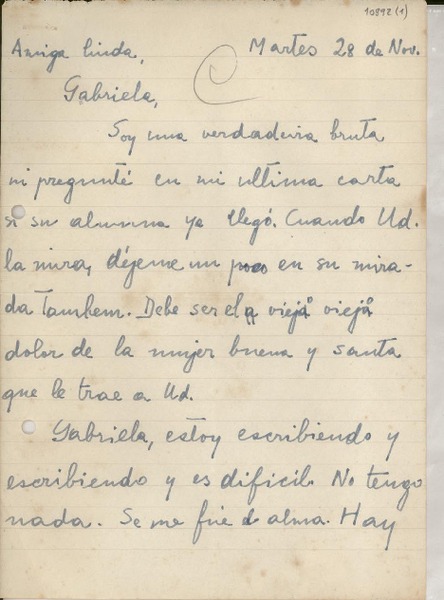[Carta] 1944 nov. 28, [Brasil] [a] Gabriela Mistral