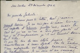 [Carta] 1942 dic. 23, San Isidro, [Argentina] [a] Gabriela Mistral