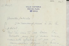 [Carta] 1944 abr. 11, [Mar del Plata, Argentina] [a] Gabriela Mistral