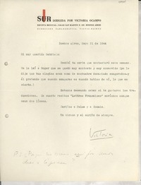 [Carta] 1944 mayo 31, Buenos Aires, [Argentina] [a] Gabriela Mistral