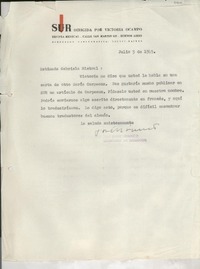 [Carta] 1945 jul. 3, [Buenos Aires] [a] Gabriela Mistral