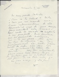 [Carta] 1954 nov. 9, [San Isidro], [Argentina] [a] Gabriela [Mistral]