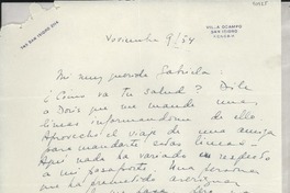 [Carta] 1954 nov. 9, [San Isidro], [Argentina] [a] Gabriela [Mistral]