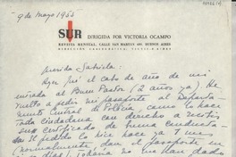 [Carta] 1955 mayo 9, [Buenos Aires], [Argentina] [a] Gabriela [Mistral]