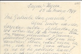 [Carta] 1949 mar. 25, Tagua-Tagua [Chile] [a] Gabriela Mistral