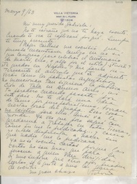 [Carta] 1953 mar. 9, [Mar del Plata, Argentina] [a] Gabriela Mistral