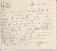 [Carta] 1953 jun. 17, [Buenos Aires, Argentina] [a] Gabriela Mistral