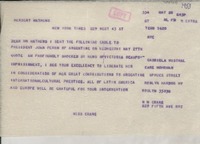 [Telegrama] 1953 May 28, Roslyn Harbor, New York [a] Herbert Mathews, New York Times