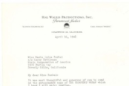 [Carta], 1948 abr. 16 California <a> María Luisa Bombal