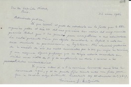 [Carta] 1946 ene. 26, Oxford, [Inglaterra] [a] Gabriela Mistral, París