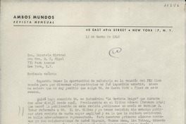 [Carta] 1946 mar. 13, New York, [EE.UU.] [a] Gabriela Mistral, New York, [EE.UU.]