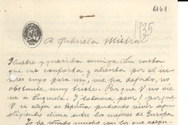 [Carta] 1935 ago. 9, Luzmela, [España] [a] Gabriela Mistral