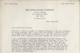 [Carta] 1946 June 5, New York, [EE.UU.] [a] [Gabriela] Mistral, [EE.UU.?]