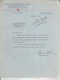 [Carta] 1946 mayo 2, Nueva York [a] Gabriela Mistral, Nueva York