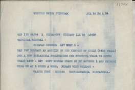 [Carta] 1946 Jule 26, Chicago [a] Gabriela Mistral