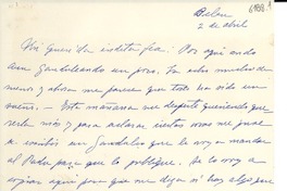 [Carta] 1947 abr. 2, Bethlehem, Pennsylvania [a] Gabriela Mistral