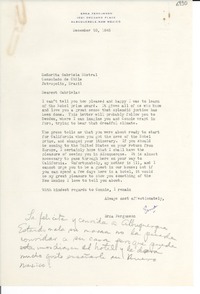[Carta] 1945 dic. 10, Albuquerque, New Mexico [a] Gabriela Mistral, Petrópolis, Brasil