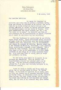 [Carta] 1948 ene. 8, Albuquerque, New Mexico [a] Gabriela Mistral