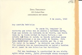 [Carta] 1948 ene. 8, Albuquerque, New Mexico [a] Gabriela Mistral