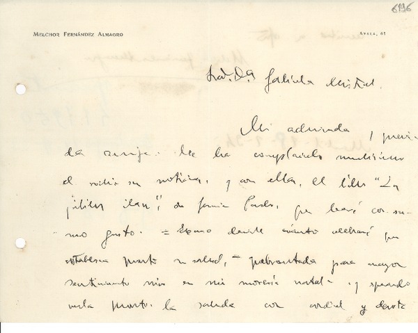 [Carta] 1934 feb. 28, Madrid [a] Gabriela Mistral