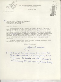 [Carta] 1947 July 5, [New York] [a] Gabriela Mistral, San Francisco, California