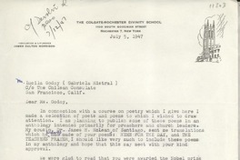 [Carta] 1947 July 5, [New York] [a] Gabriela Mistral, San Francisco, California