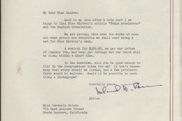 [Carta] 1948 Mar. 6, Chicago, [EE.UU.] [a] Consuelo Saleva, Santa Barbara, California, [EE.UU.]
