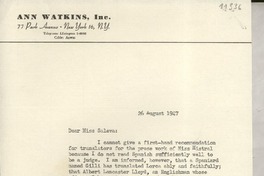 [Carta] 1947 Aug. 26, New York, [EE.UU.] [a] C[onsuelo] Saleva, Santa Barbara, Calif[ornia], [EE.UU.]