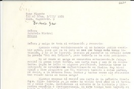 [Carta] 1951 mar. 3, Bonn, [Alemania] [a] Gabriela Mistral, México