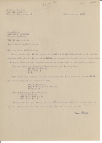 [Carta] 1947 ago. 31, Bonn, [Alemania] [a] Gabriela Mistral, Santa Barbara, California
