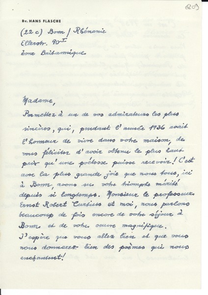 [Carta] 1946 dic. 1, Bonn, [Alemania] [a] Gabriela Mistral