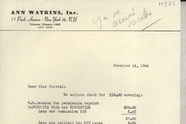 [Carta] 1946 Nov. 14, [New York] [a] Gabriela Mistral, Monrovia, California