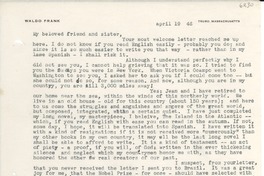 [Carta] 1946 Apr. 19, Truro, Massachusetts [a] [Gabriela Mistral]