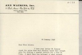 [Carta] 1948 Jan. 28, [New York, EE.UU.] [a] Consuelo Saleva, Santa Barbara, California