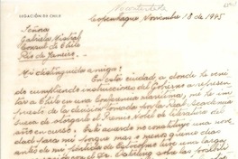 [Carta] 1945 nov. 18, Copenhague [a] Gabriela Mistral, Río de Janeiro