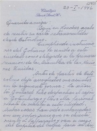 [Carta] 1946 ene. 20, Londres [a] Gabriela Mistral