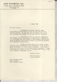 [Carta] 1948 Aug. 4, [New York, EE.UU.] [a] Consuelo Saleva, Santa Barbara, California