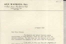 [Carta] 1948 Aug. 4, [New York, EE.UU.] [a] Consuelo Saleva, Santa Barbara, California