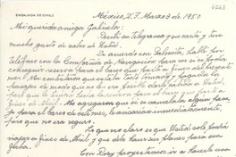 [Carta] 1950 mar. 3, México D.F. [a] Gabriela [Mistral]