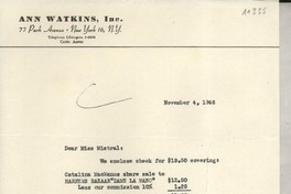 [Carta] 1948 Nov. 4, [New York] [a] Gabriela Mistral, Santa Barbara, California