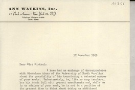 [Carta] 1948 Nov. 12, [New York, EE.UU.] [a] Gabriela Mistral, Santa Barbara, California