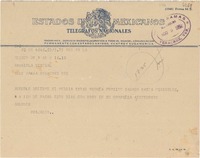 [Telegrama] 1950 ago. 9, México D.F. [a] Gabriela Mistral, Veracruz, [México]