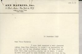 [Carta] 1948 Dec. 10, [New York, EE.UU.] [a] Gabriela Mistral, Santa Barbara, California