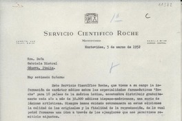 [Carta] 1952 mar. 5, Montevideo, [Uruguay] [a] Gabriela Mistral, Génova, Italia