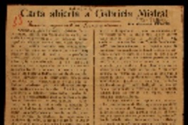Carta abierta a Gabriela Mistral: Madrid, noviembre de 1935
