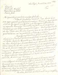 [Carta] 1954 jun. 5, Santiago, [Chile] [a] Gabriela Mistral, Nueva York, [EE.UU.]
