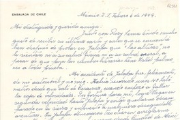 [Carta] 1949 feb. 6, México D. F. [a] Gabriela Mistral