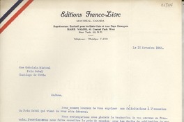 [Carta] 1945 nov. 16, New York, [EE.UU.] [a] Gabriela Mistral, Santiago, Chile